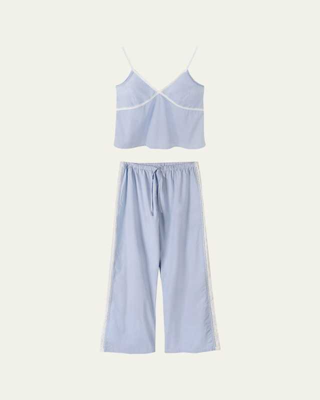 Organic Cotton Lace-Trim Cami Lounge Set